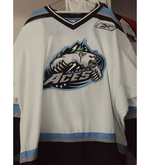 Custom ECHL 2007 08 Alaska Aces 40 Thomas Kana Home Jersey White